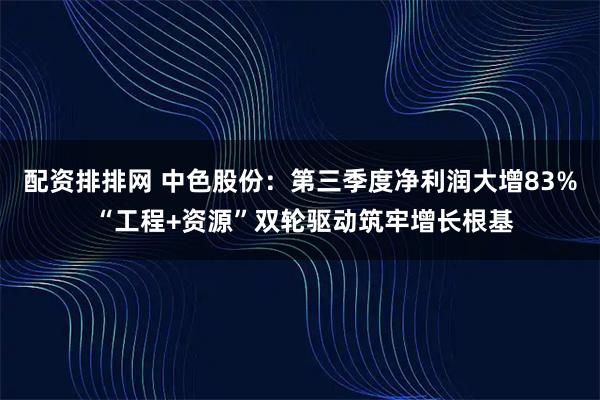 配资排排网 中色股份：第三季度净利润大增83% “工程+资源”双轮驱动筑牢增长根基