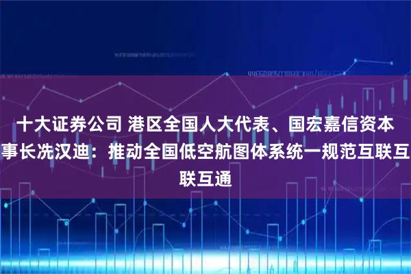 十大证券公司 港区全国人大代表、国宏嘉信资本董事长冼汉迪:推动全国低空航图体系统一规范互联互通
